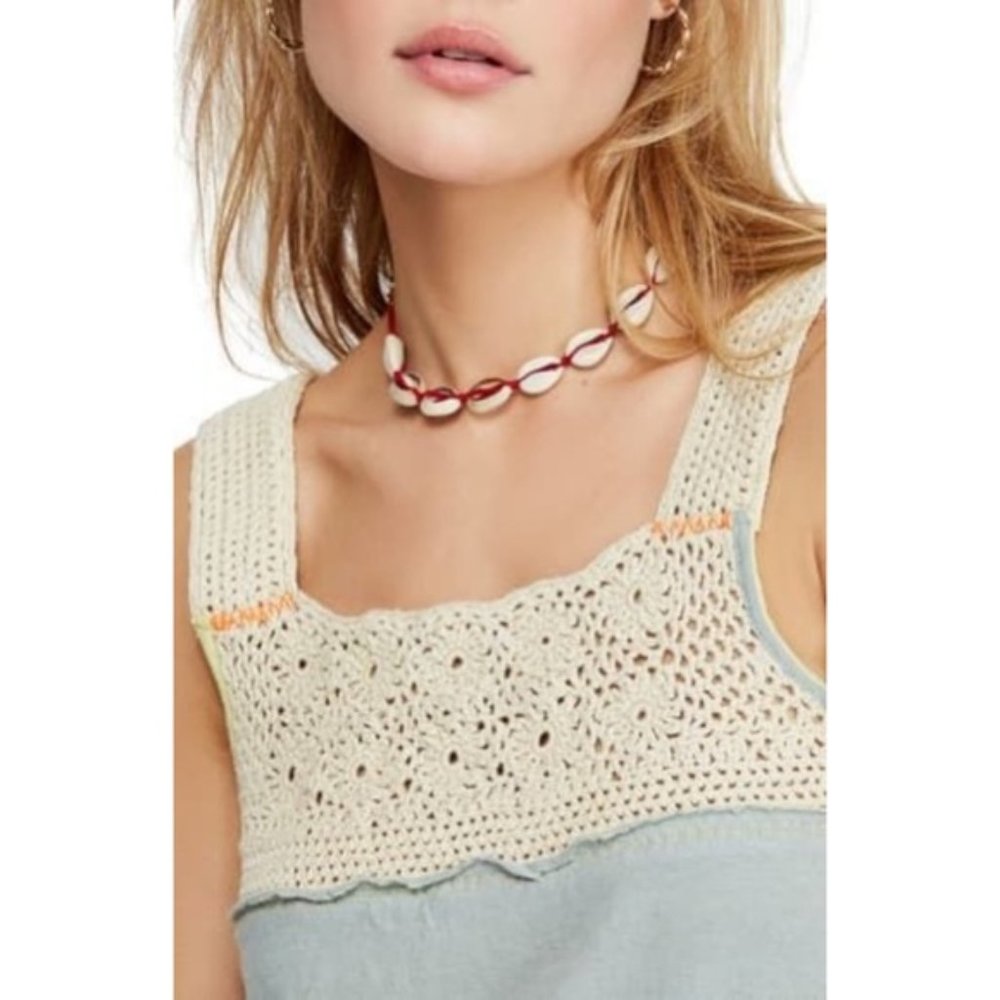 Free People Luca Crochet Stripe Tunic Tank XS NWT - Picture 4 of 15